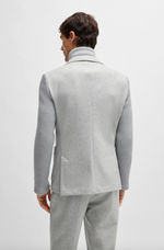 Blazer - Hanry Slim Fit Jacket Knitted Sleeves/Inlay Silver