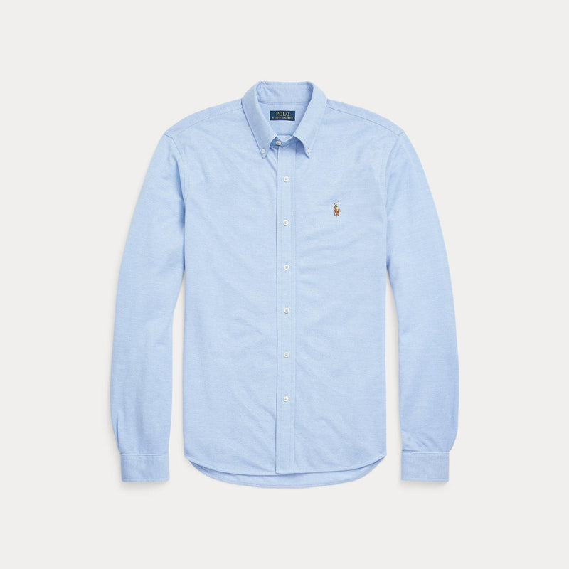 Skjorte - Knit Oxford Shirt Chambray Blue