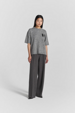 Genser - Ellie Short Sleeve Knit Grey Melange