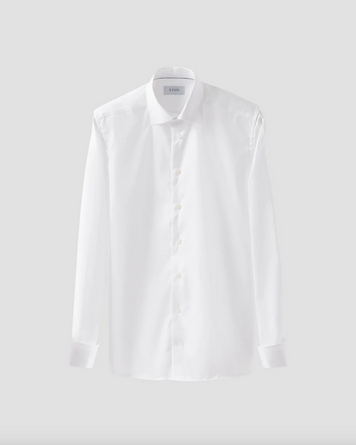 Skjorte - White Signature Twill Shirt French Cuffs Contemporary Fit