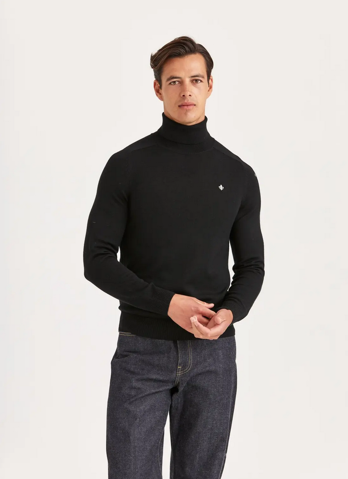 Genser - Merino Roller Neck Black