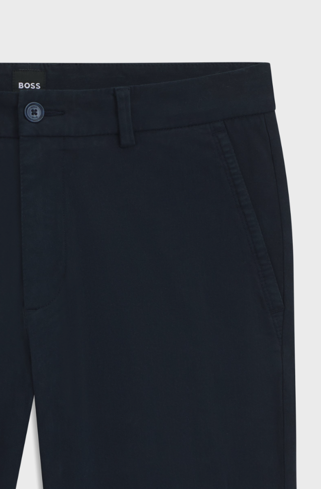 Bukse - Kaiton Slim-Fit Trousers In Stretch-Cotton Twill Dark Blue