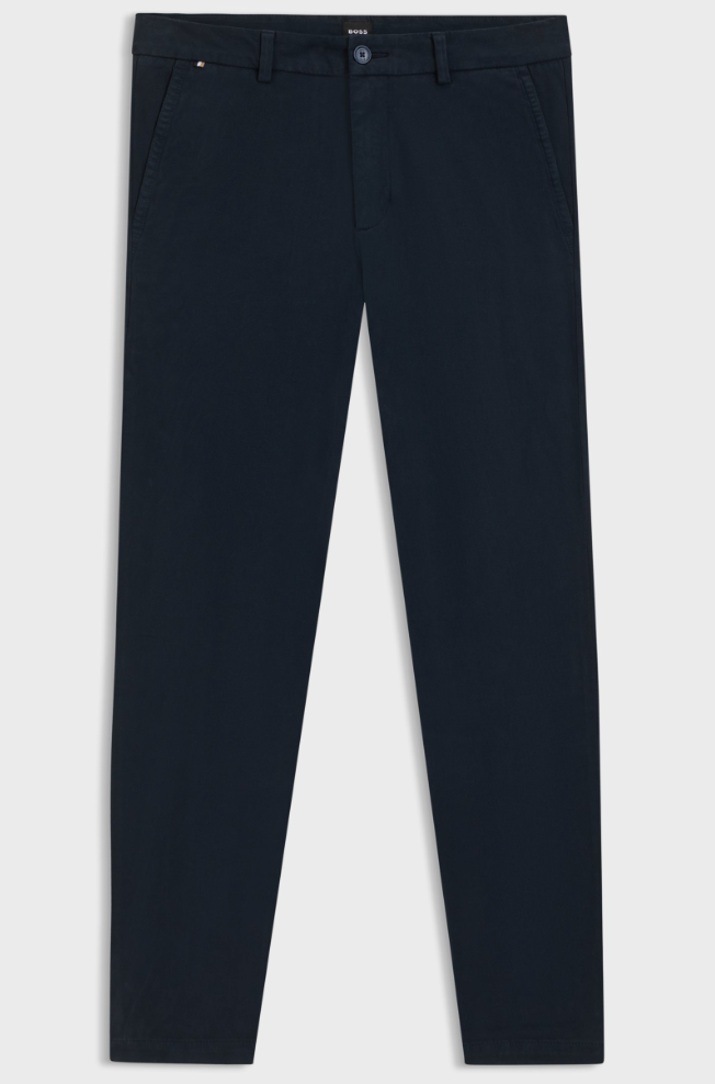Bukse - Kaiton Slim-Fit Trousers In Stretch-Cotton Twill Dark Blue