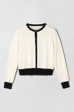 Cardigan - Classic Merino Cardigan Cream Black