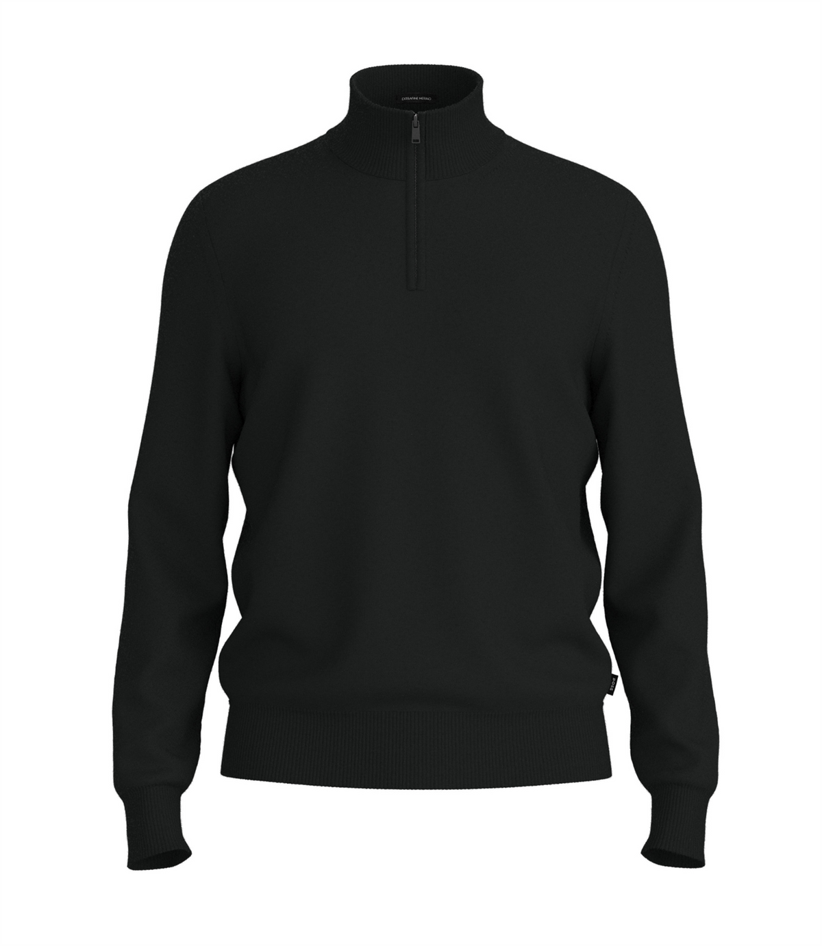 Genser - Merino-Wool Sweater Zip Neck Black