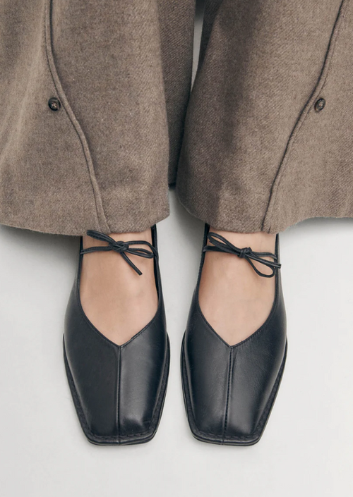 Ballerinasko - Sway Black Leather Ballet Flats