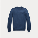 Genser - Slim Fit Washable Wool Crewneck Sweater Navy Heather