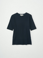 T-Skjorte - Half Sleeve Roundneck Rib Tee Dark Navy