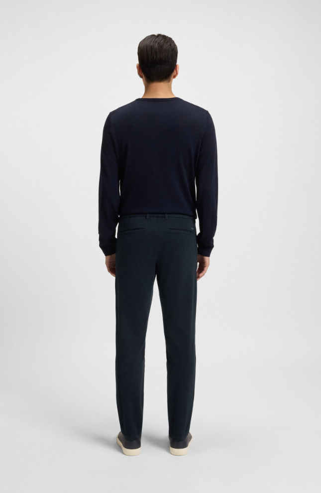 Bukse - Kaiton Slim-Fit Trousers In Stretch-Cotton Twill Dark Blue