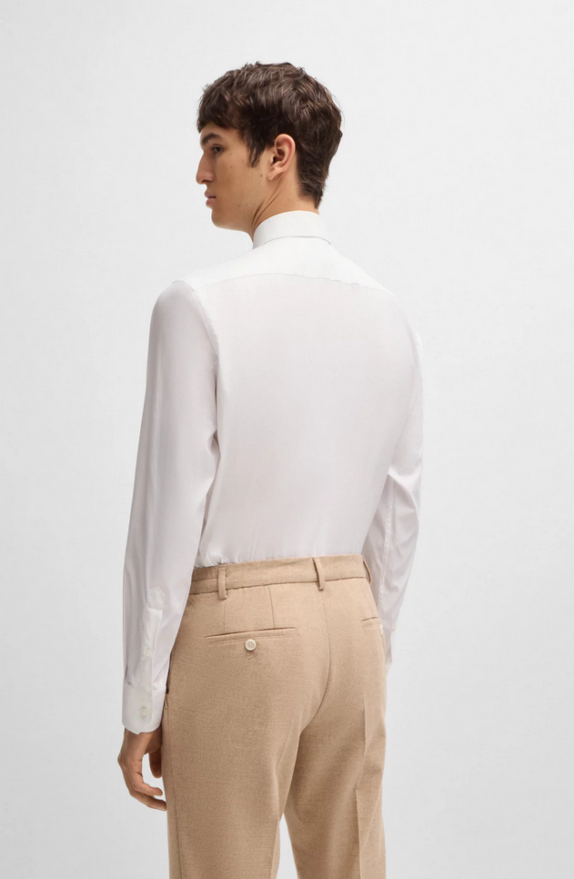 Skjorte - Hank Kent  Slim Fit Shirt Preformance Stretch Twill White