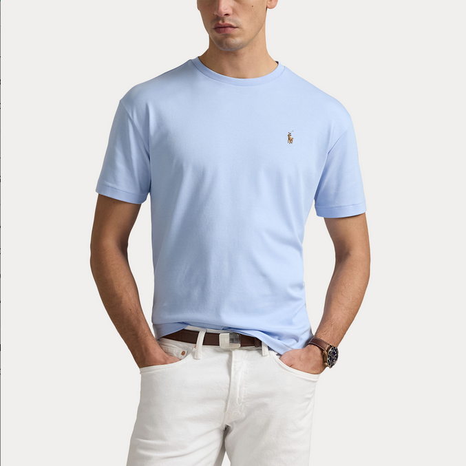 T-skjorte - Custom Slim Fit Soft Cotton T-Shirt Office Blue