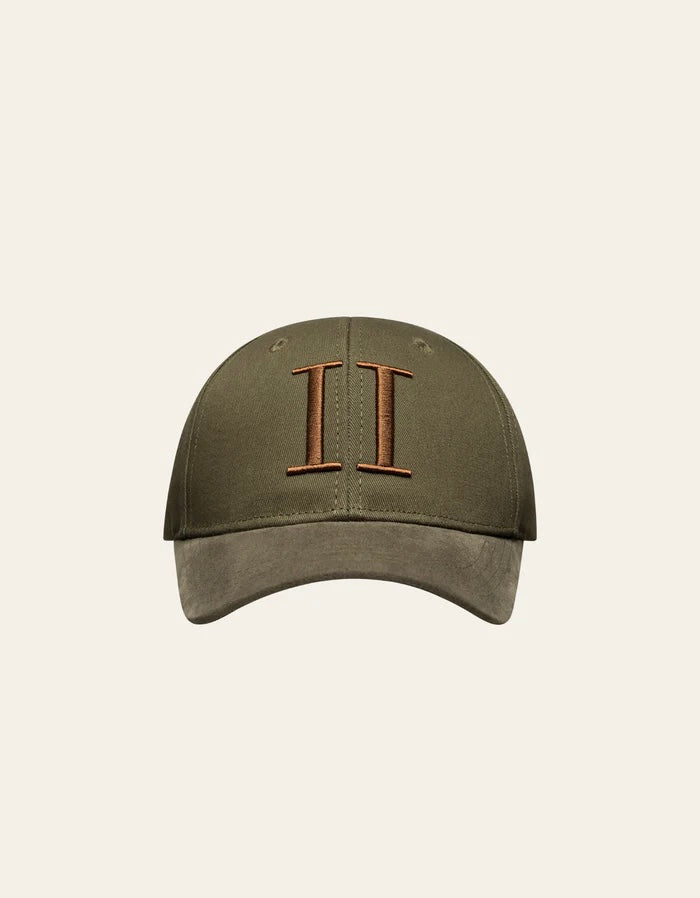 Caps - Baseball Cap Suede II Olive Night / Terracotta