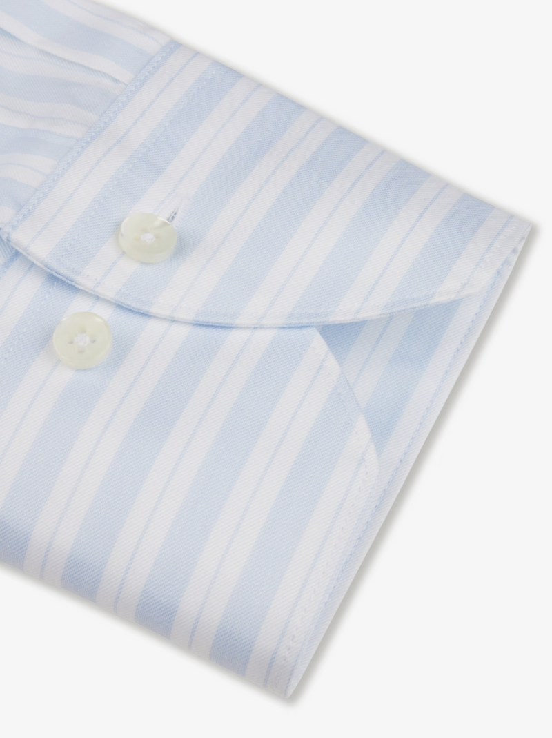 Skjorte - Fitted Body Light Blue Stripe