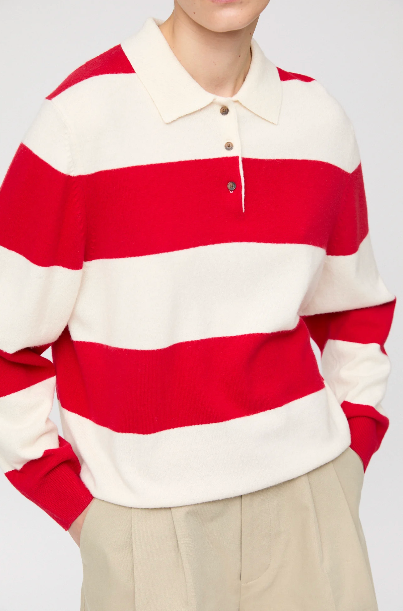 Genser - Estate Pique Sweater Red Macadamia