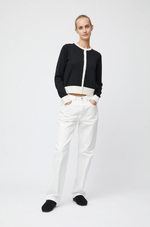 Cardigan - Classic Merino Cardigan Black Cream