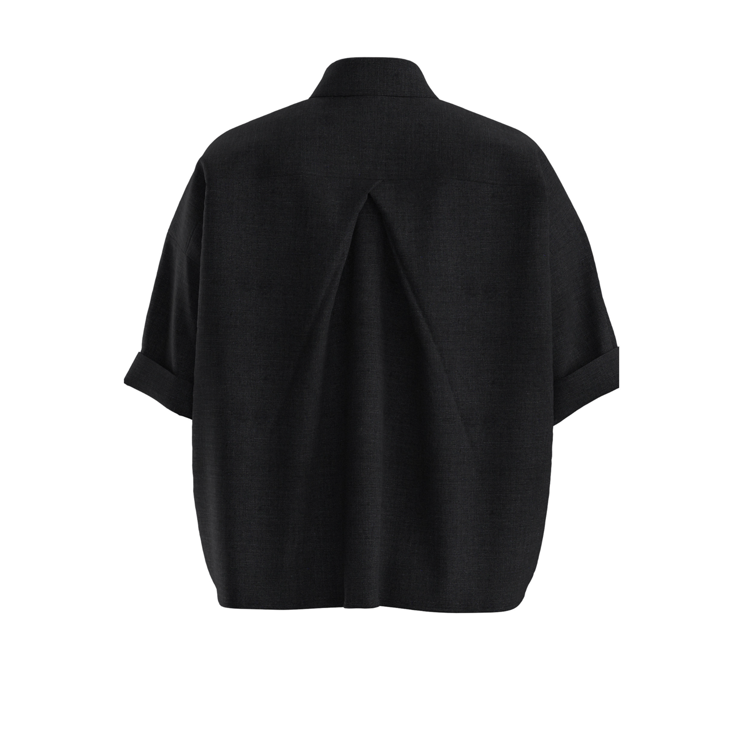 Skjorte - Bisenas Regular Fit Blouse Rolled Cuffs Black