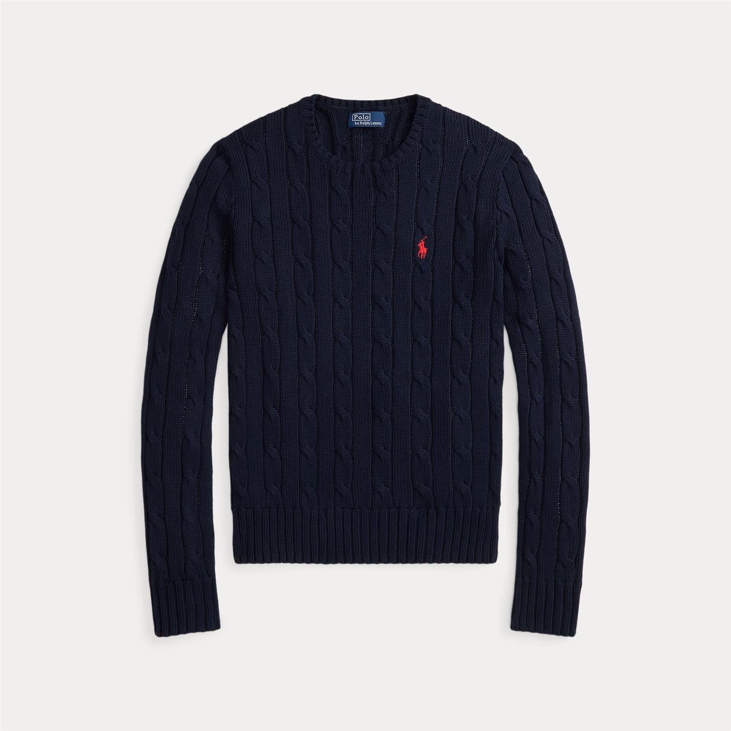 Genser - Cable-Knit Cotton Crewneck Sweater Hunter Navy