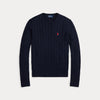 Genser - Cable-Knit Cotton Crewneck Sweater Hunter Navy
