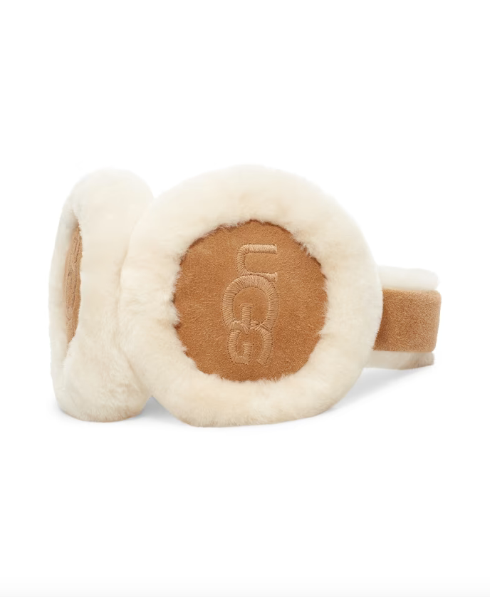 Ørevarmere - Sheepskin Embroidery Earmuff Chestut