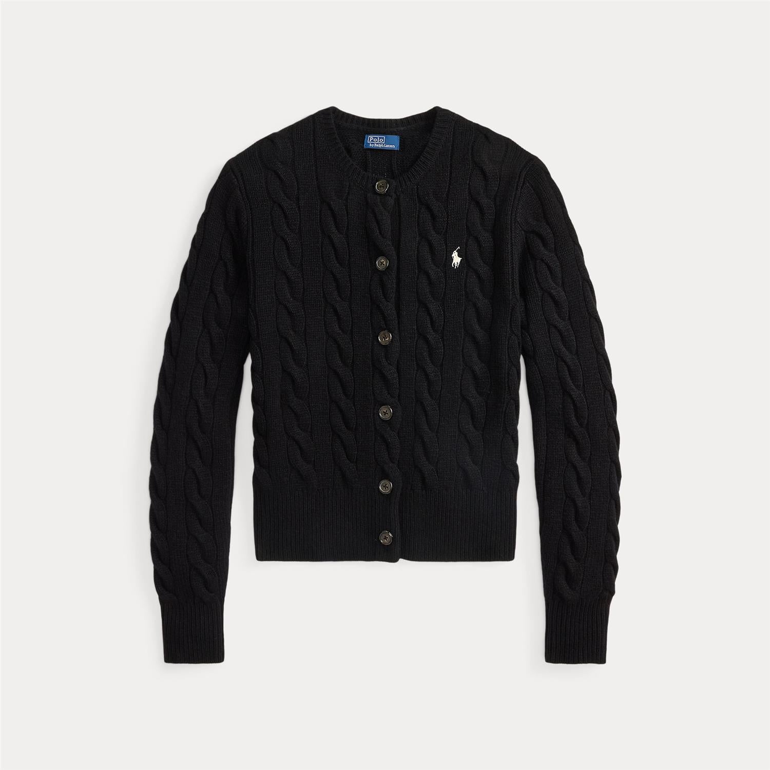 Cardigan - Cable-Knit Wool-Cashmere Cardigan Polo Black