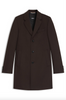 Frakk -  Slim-fit Coat in wool and cashmere dark brown