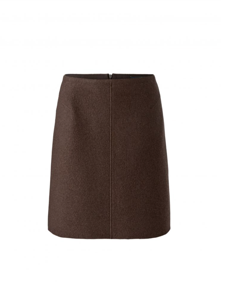 Skjørt - Boiled Wool Skirt Chocolate Tarte