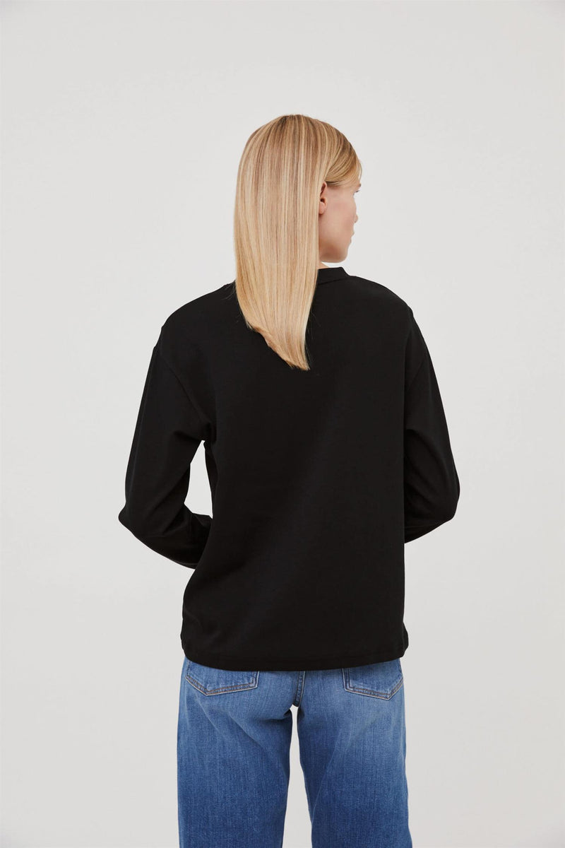 Topp - Boxy Roundneck Sweatshirt Black