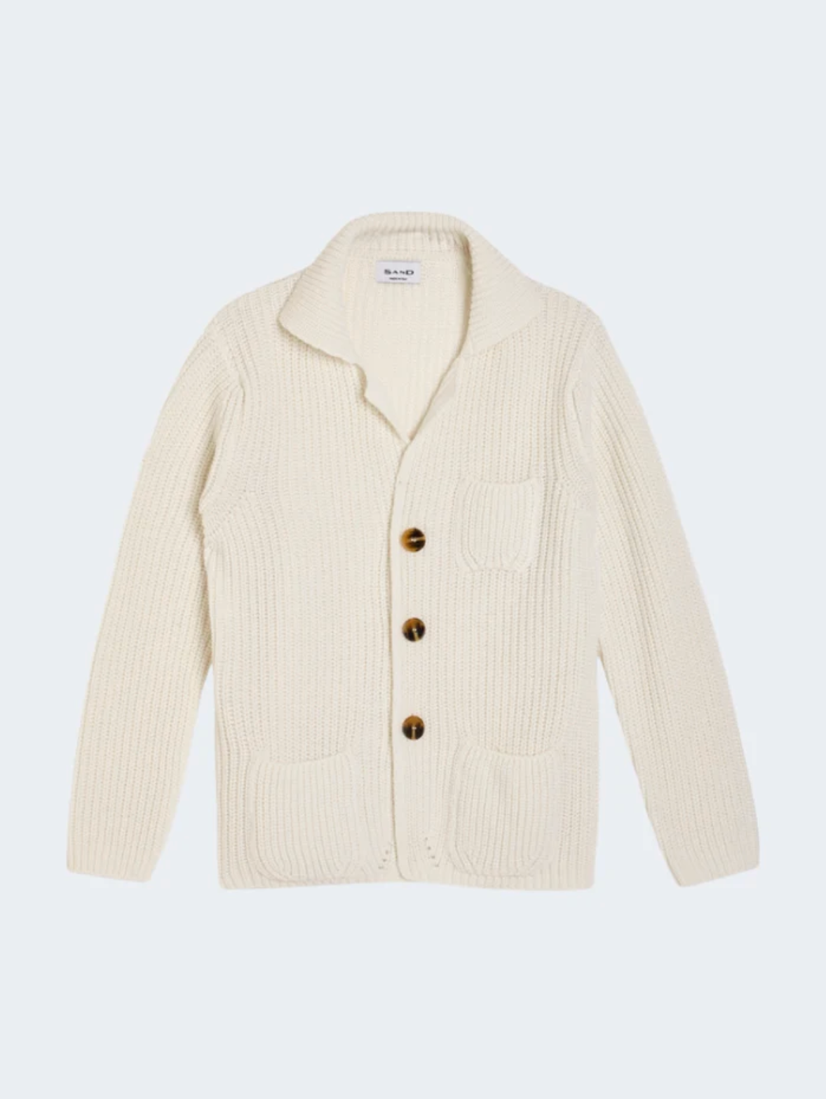 Cardigan - English Rib Button Sweater Off White