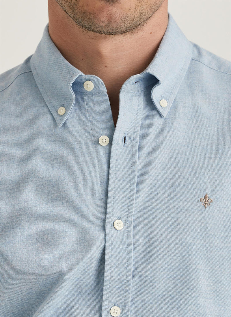 Skjorte - Watts Flannel Shirt Light Blue