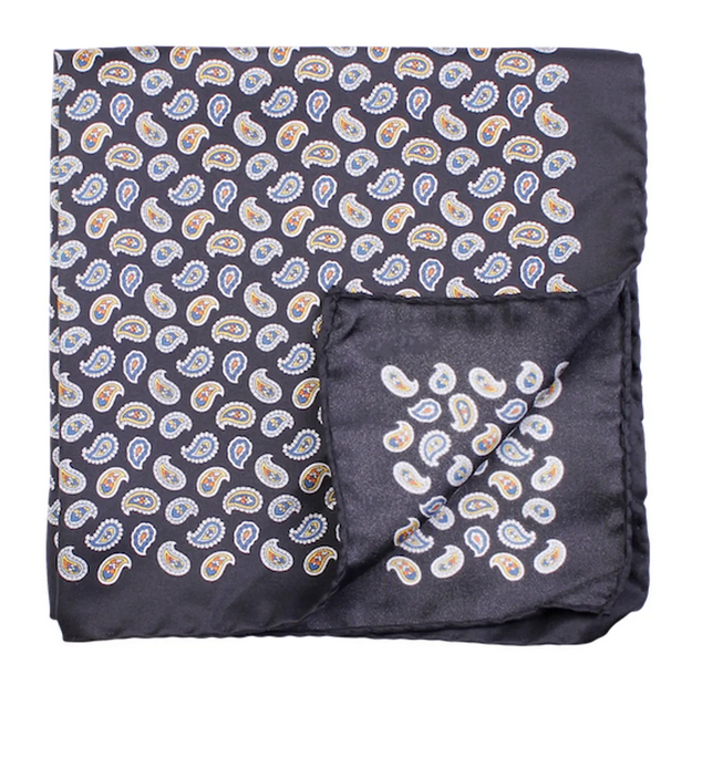 Tørkle - Pocket Square Paisley Twill 999 Black