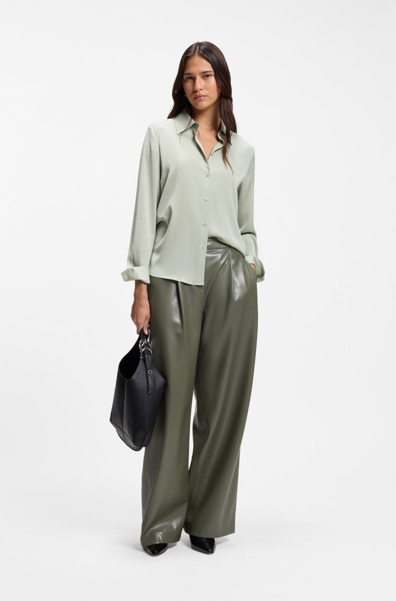 Bukse - Tiana Wide-leg trousers in faux leather