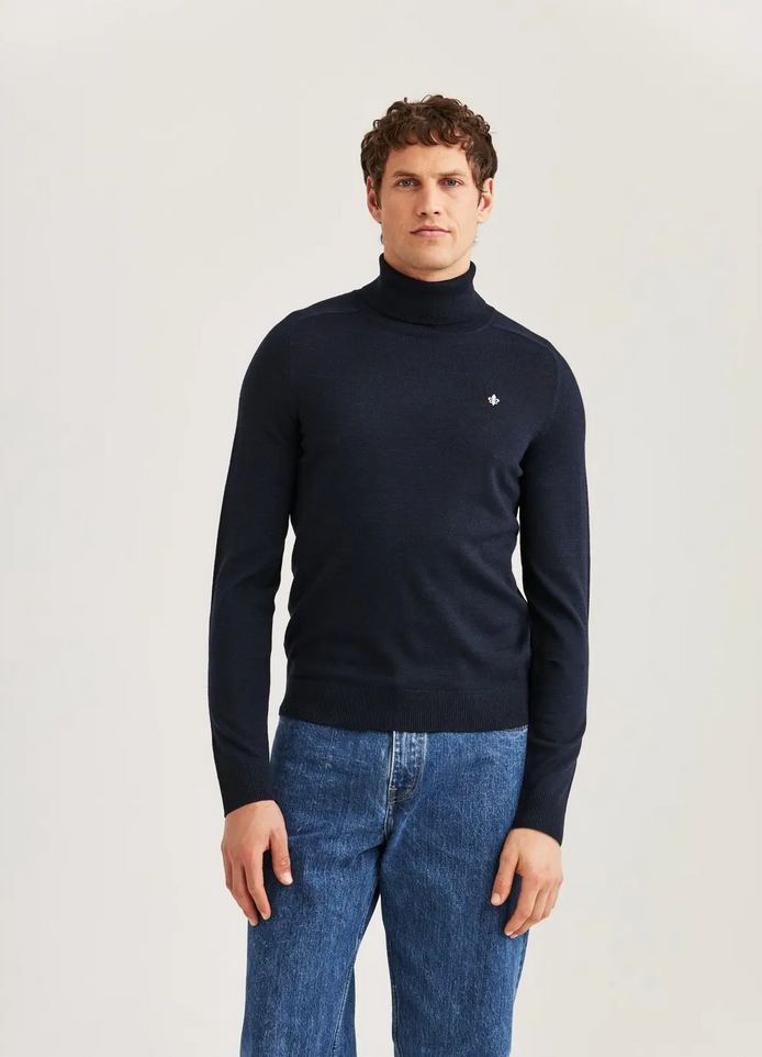 Genser - Merino Roller Neck Navy