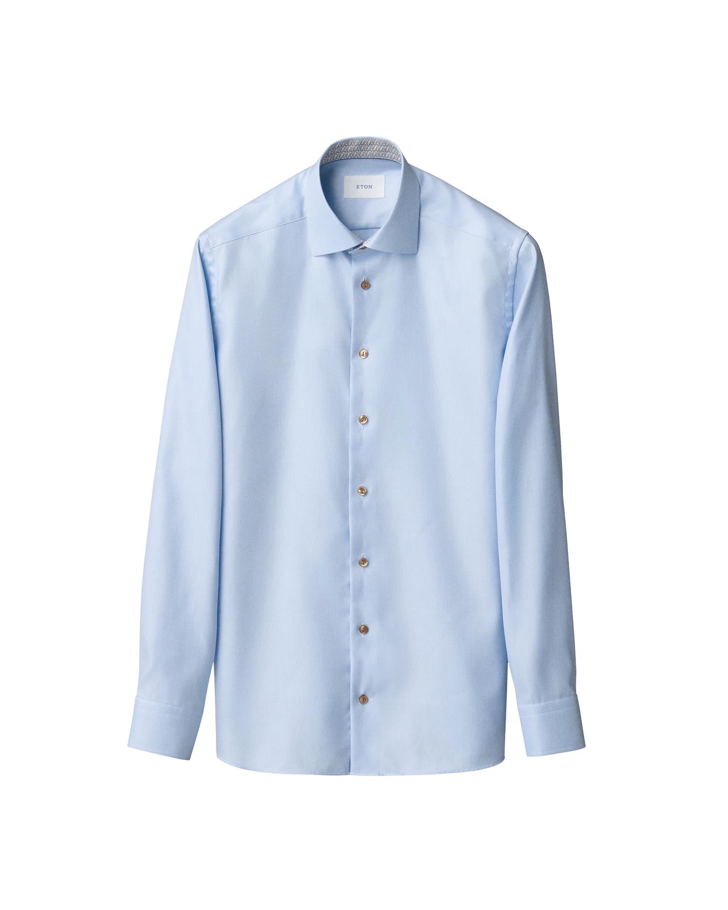 Skjorte - Geometric Effect Textured Twill Shirt Slim Fit