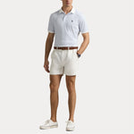 Pique - Custom Slim Print Soft Cotton Polo Shirt Crescent Toss White