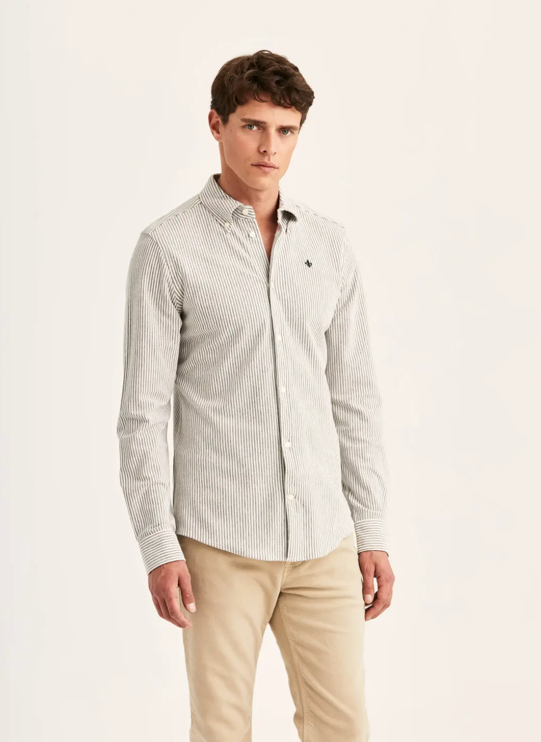 Skjorte - Camden Pique Shirt Brown Striped