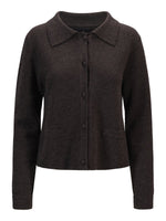 Cardigan - Ulla Merino Jacket Dark Brown Melange