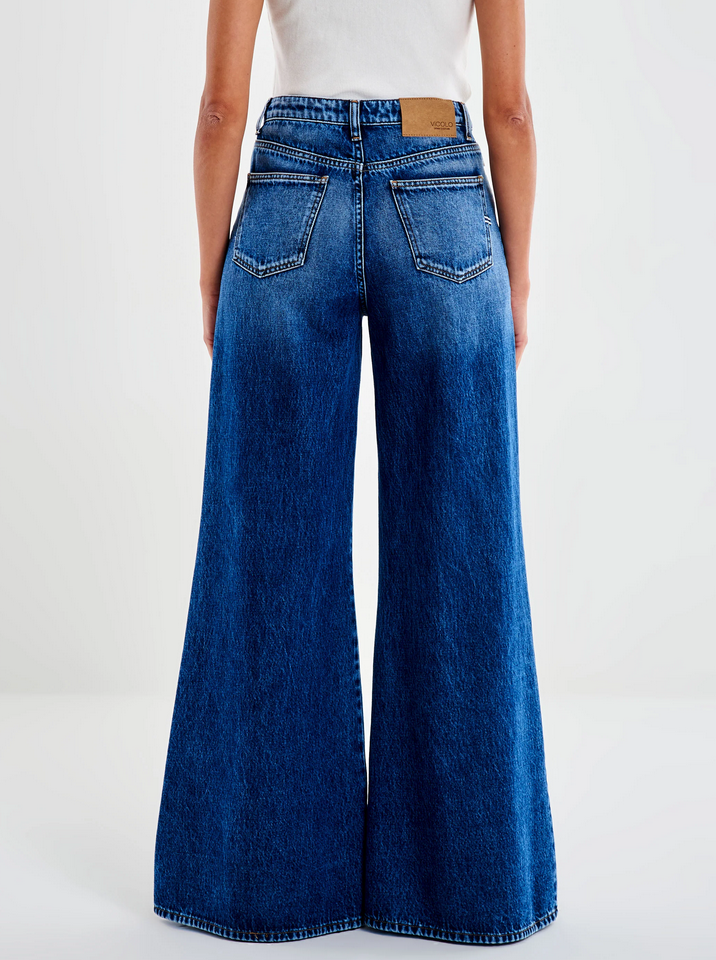 Jeans - Sidney Basic Wide Leg Jeans Denim Blue