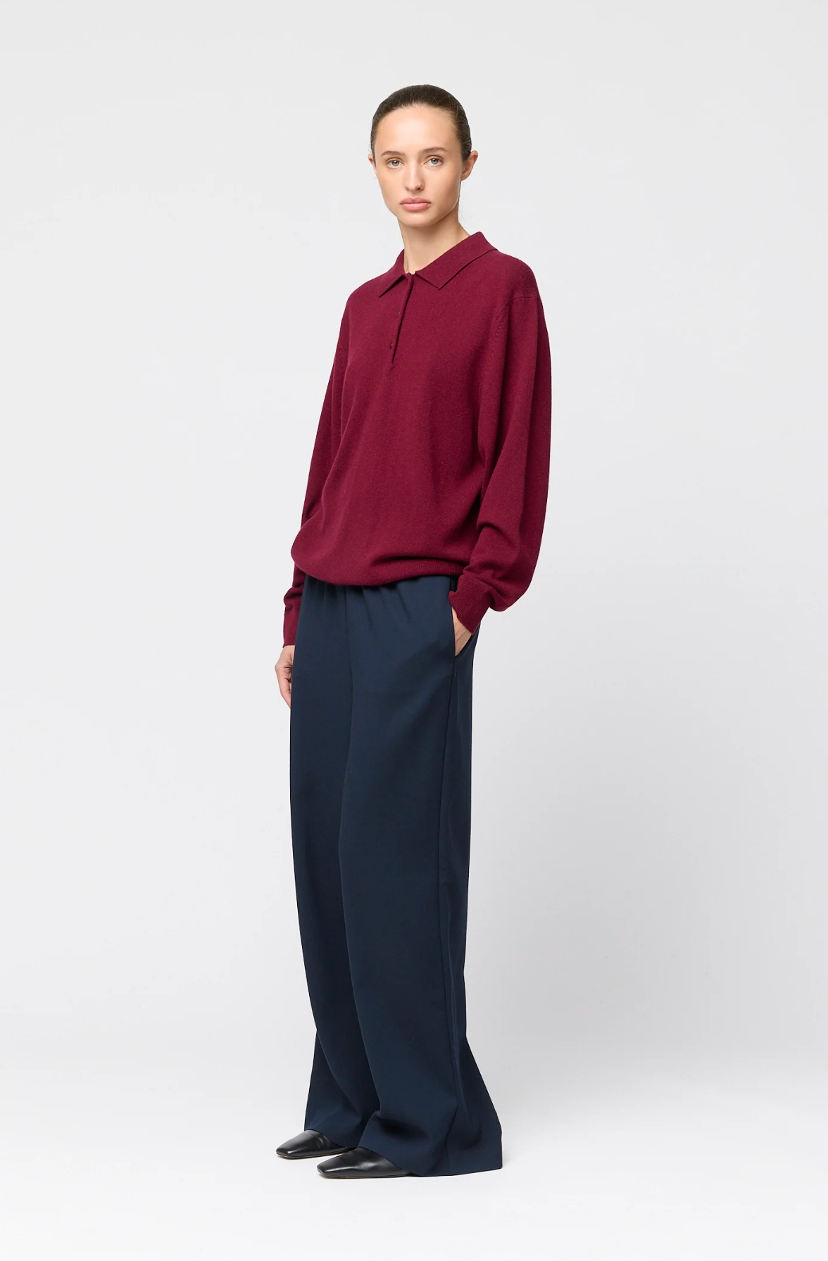 Genser - Estate Pique Sweater Burgundy