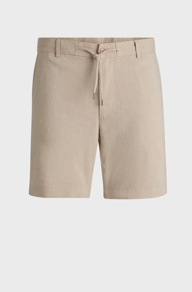 Shorts - Kane Regular-Fit Shorts Linen Blend Drawcord Light Beige