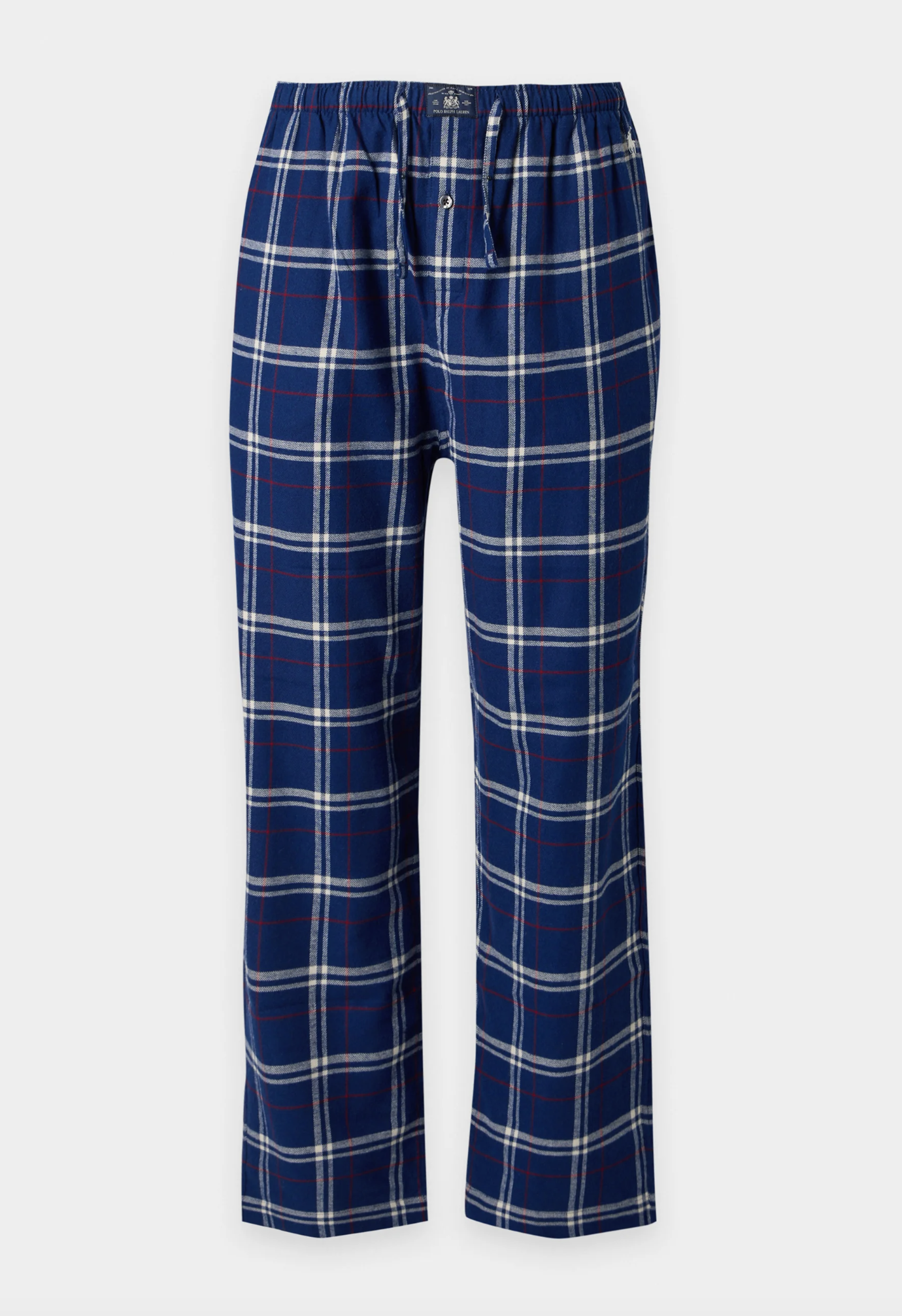 Pysjbukse  - Cotton Flannel Pyjama Pant Navy Red White Plaid