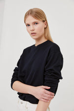 Topp - Boxy Roundneck Sweatshirt Black