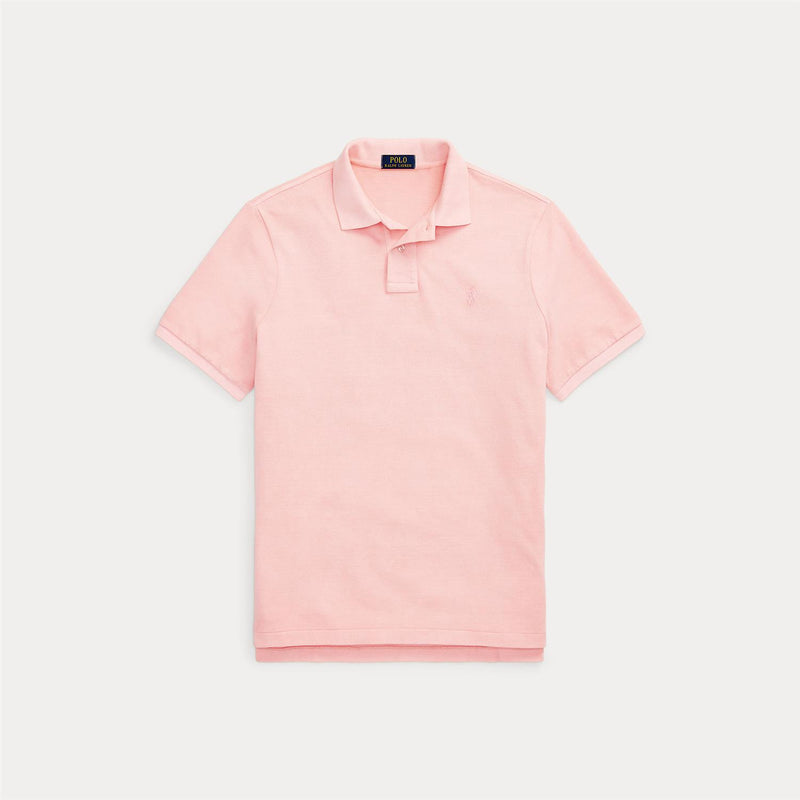 Pique - Custom Slim Mineral-Dyed Mesh Polo Shirt Rose