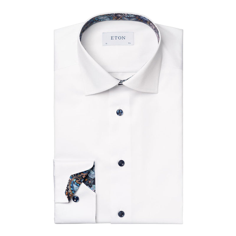 Skjorte - Dress Shirt White/Blue Contemporary Fit