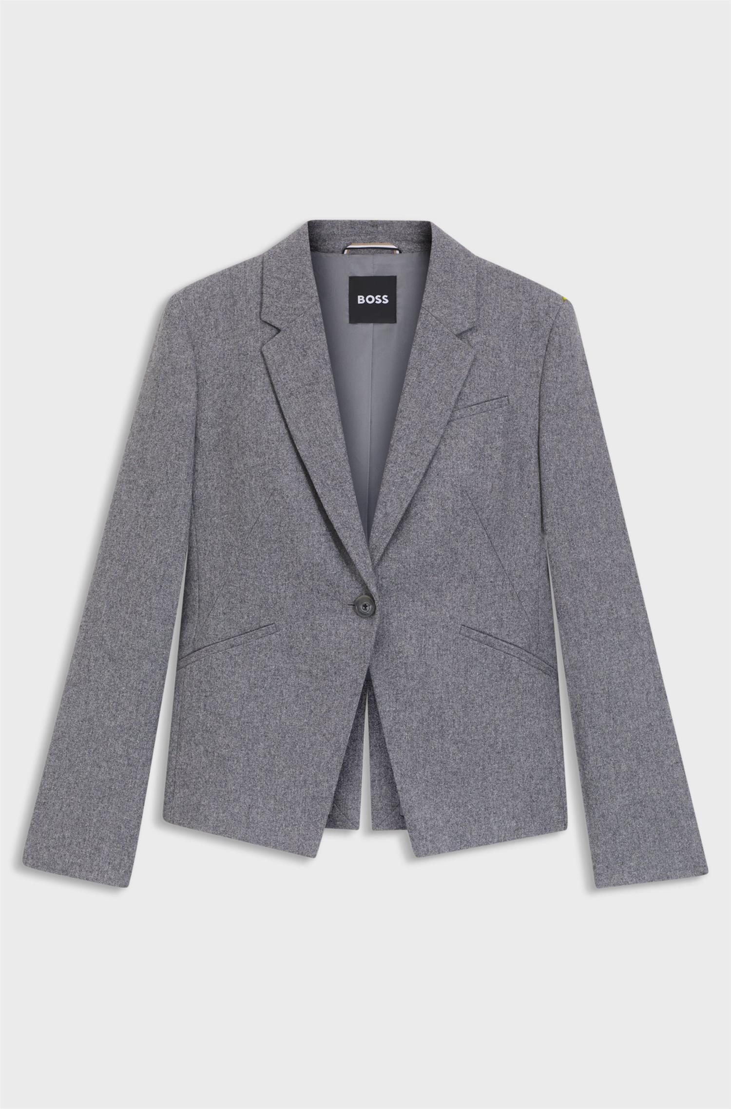 Blazer - Slim-fit blazer in soft flannel Grey