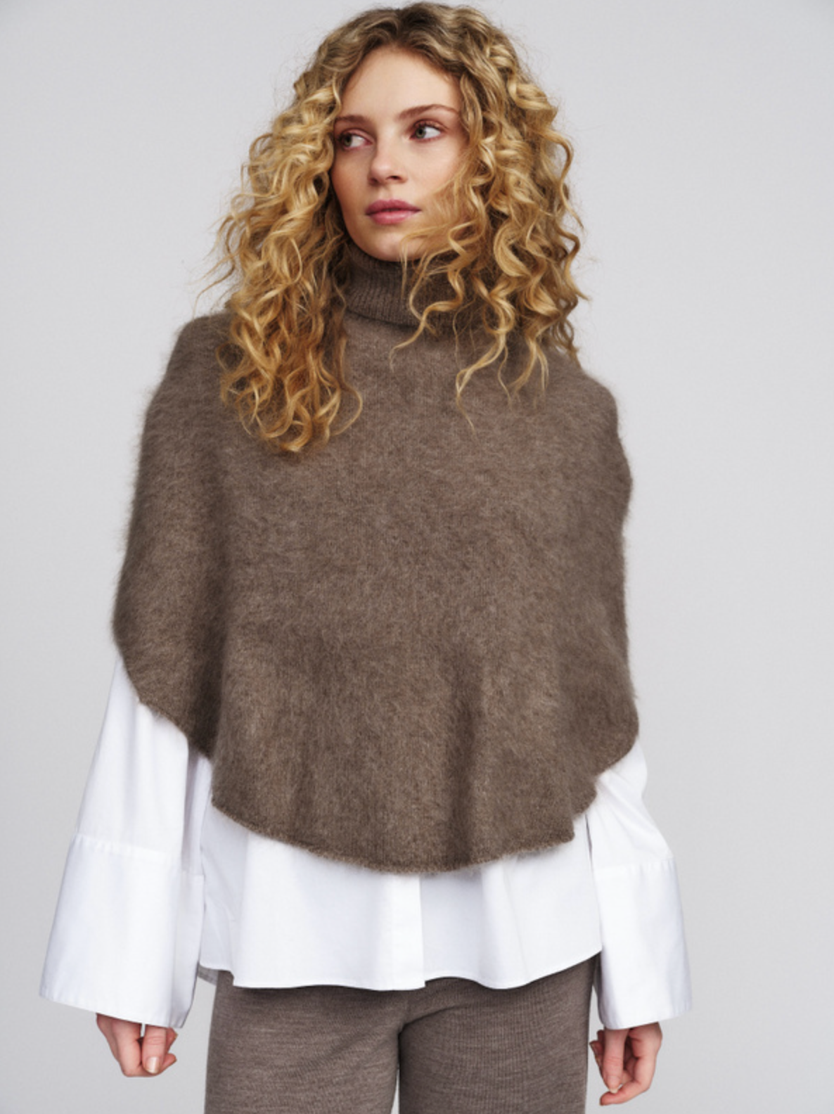 Poncho - Maiken Brushed Poncho Light Brown