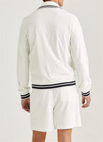 Cardigan - Reedford Terry Zip Cardigan Off White