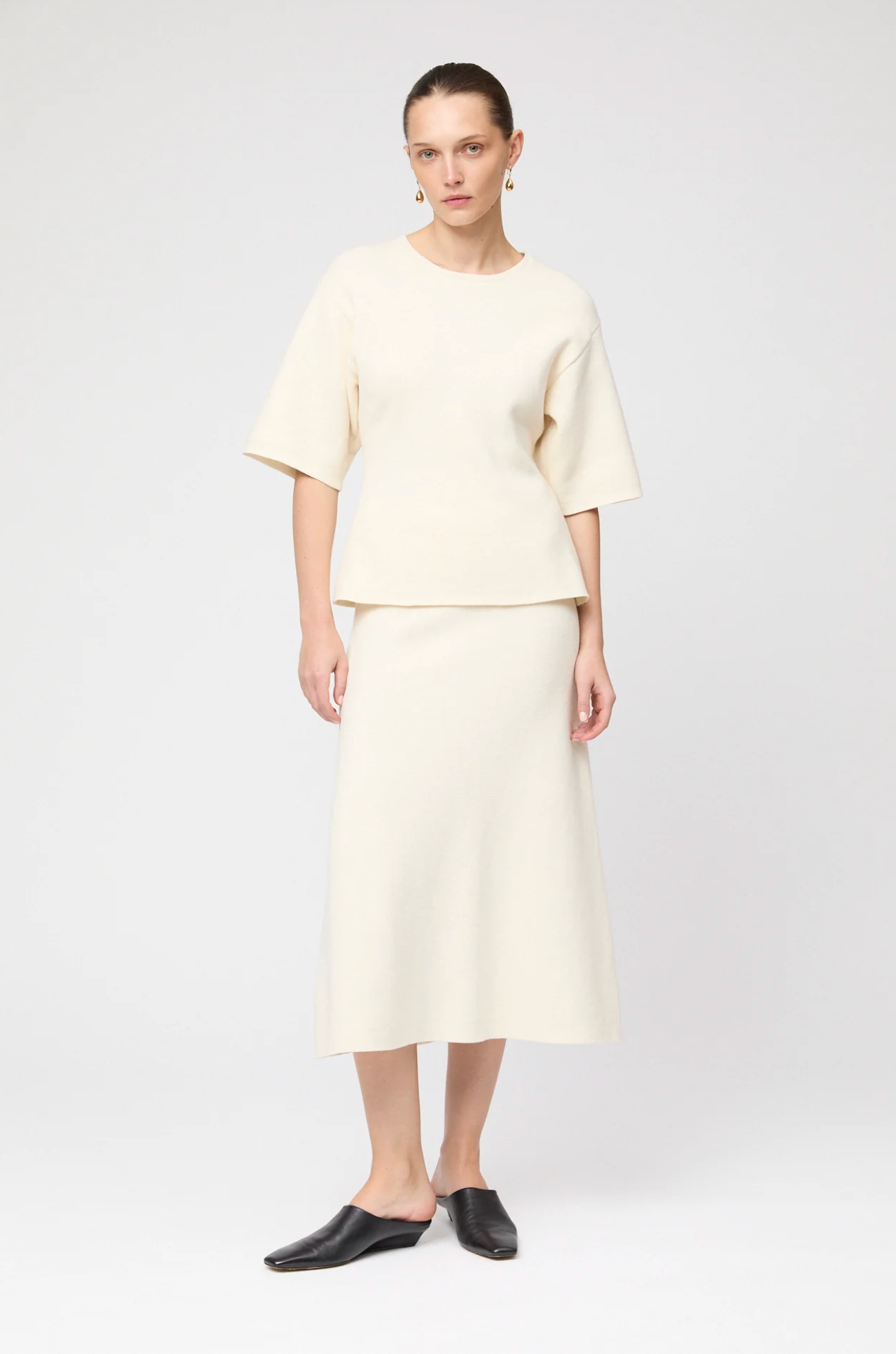 Skjørt - Milano Knit Maxi Skirt Macadamia