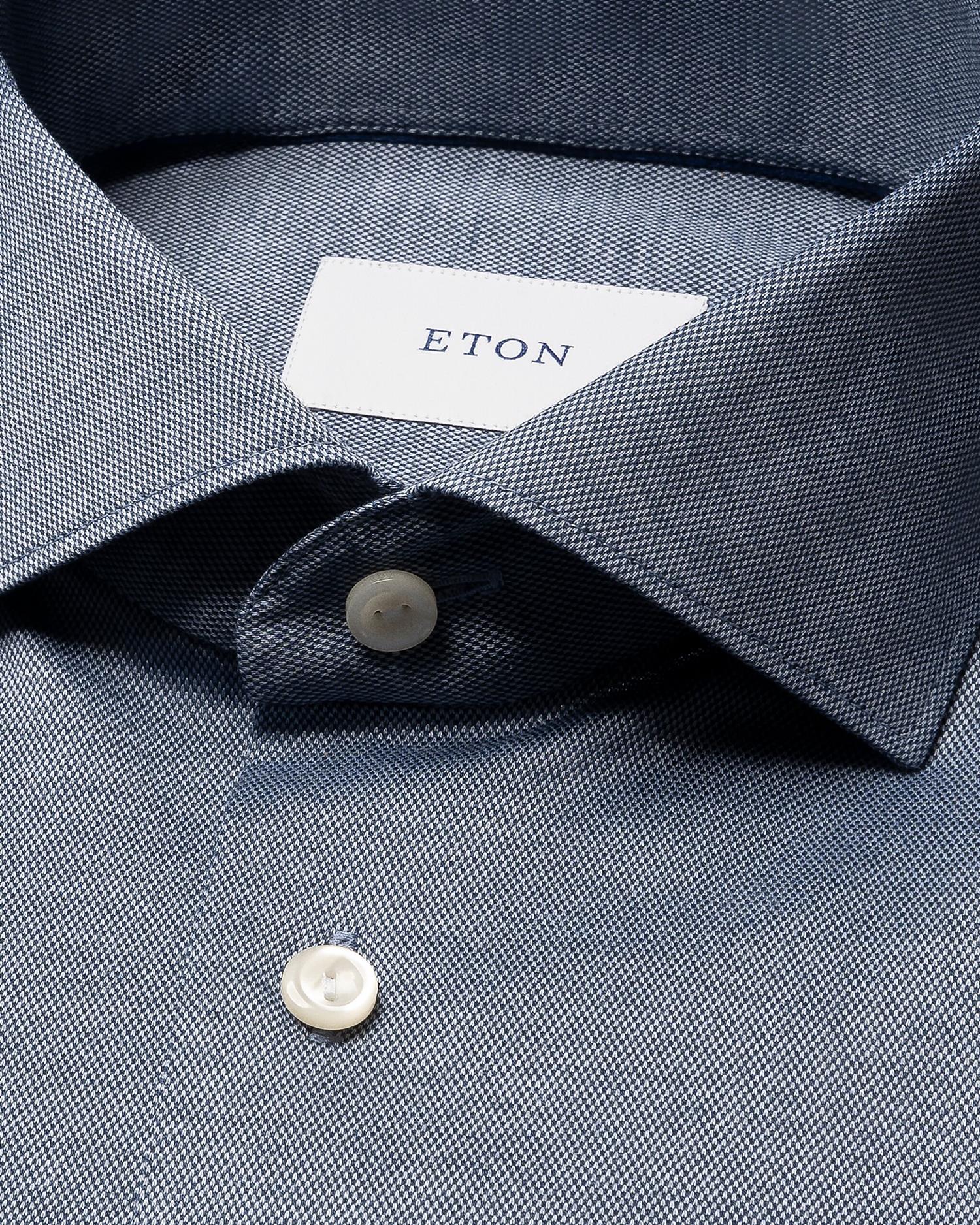 Skjorte - Dark blue Filo di Scozia Knit Shirt Slim Fit