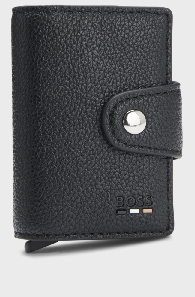 Kortholder - Grained Faux-Leather Card Holder Black