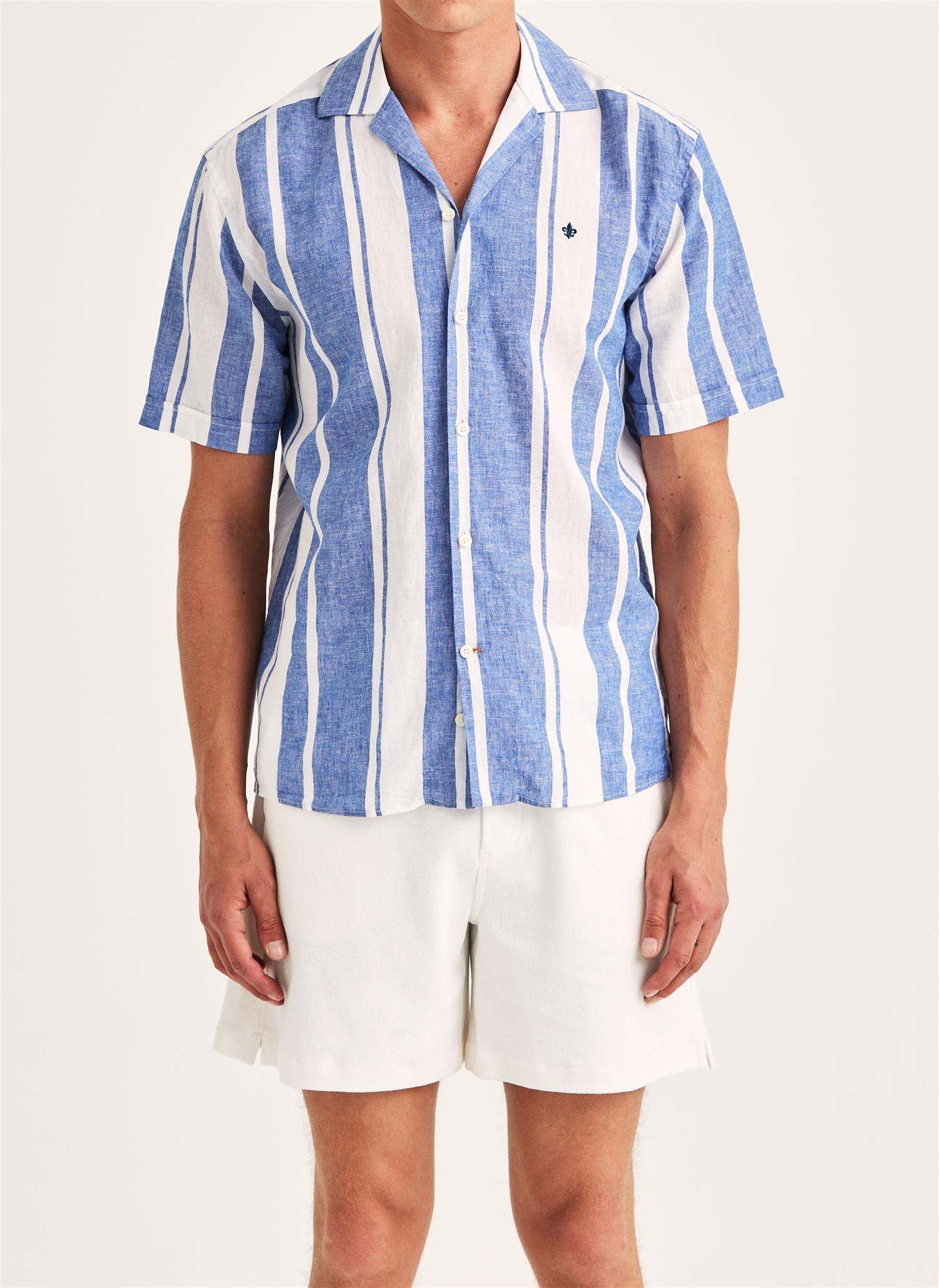 Linskjorte - Resort Linen SS Shirt-Classic Fit Blue